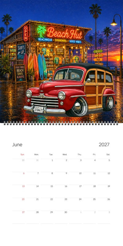 2027 Woodie Neon Calendar 2EQH477-CA