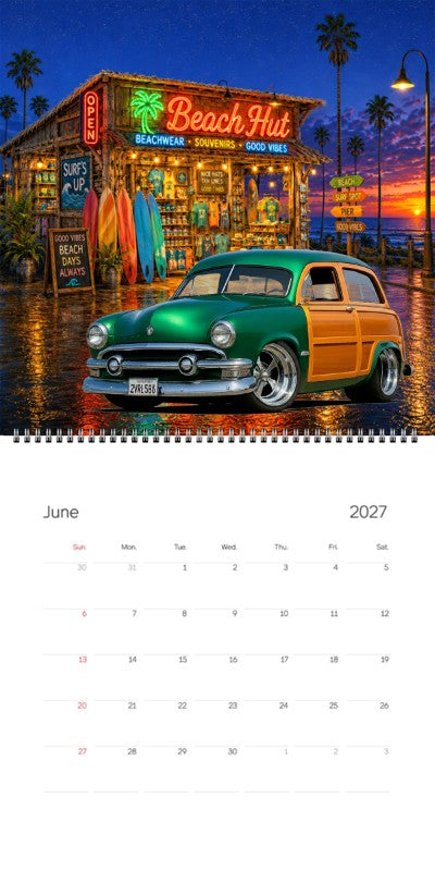 2027 Woodie Neon Calendar 2VRL586-CA