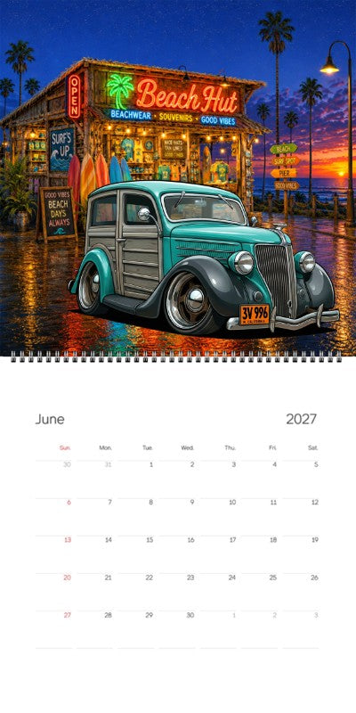 2027 Woodie Neon Calendar 3V996-CA