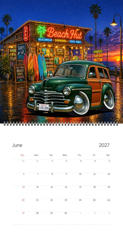 2027 Woodie Neon Calendar 49ALOHA-CA