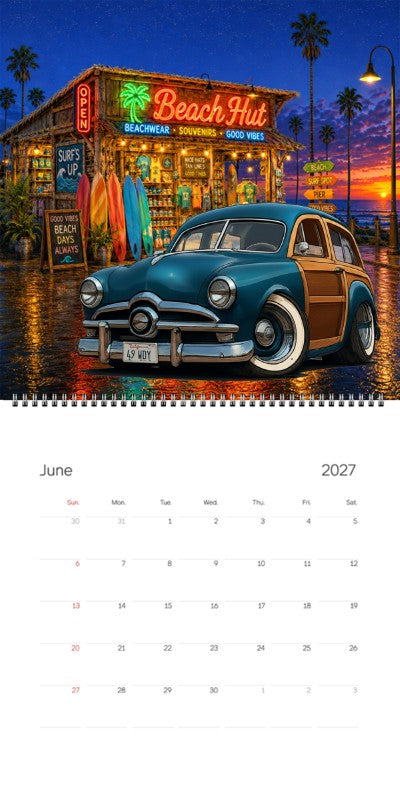 2027 Woodie Neon Calendar 49WDY-CA