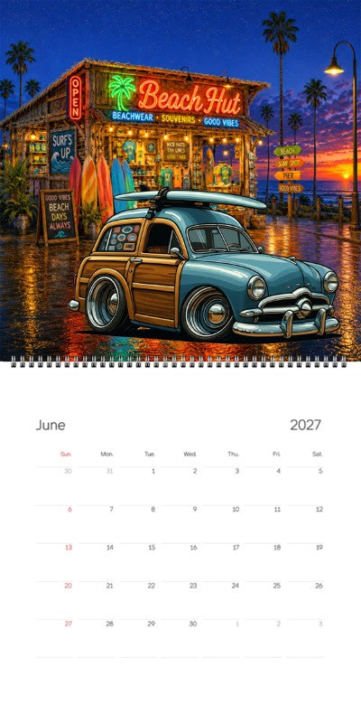 2027 Woodie Neon Calendar 49WUDEE-CA