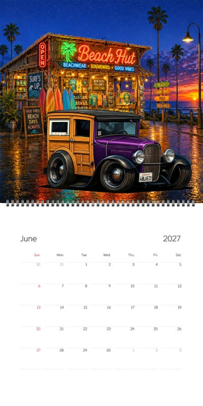 2027 Woodie Neon Calendar 4BLV672-CA