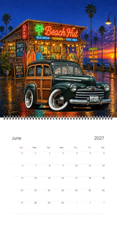 2027 Woodie Neon Calendar 4ERP909-CA