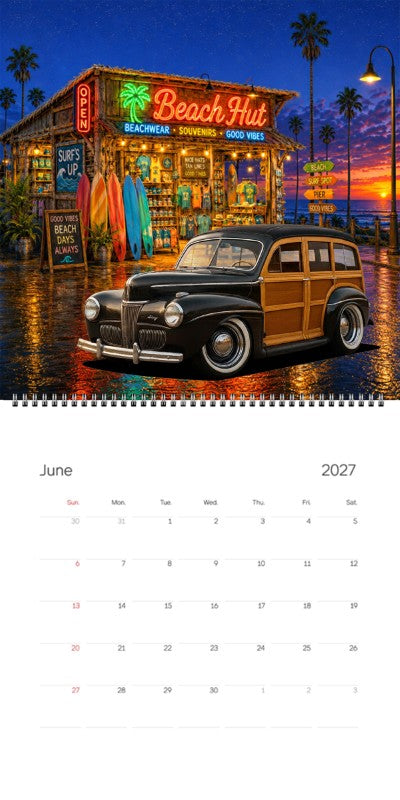 2027 Woodie Neon Calendar 4PUN873-CA