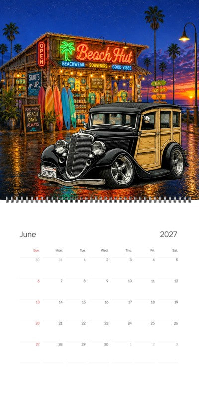 2027 Woodie Neon Calendar 5BYM957-CA
