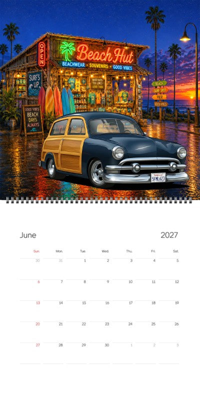 2027 Woodie Neon Calendar 5FML623-CA