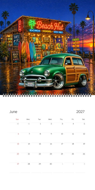 2027 Woodie Neon Calendar 5VRL586-CA