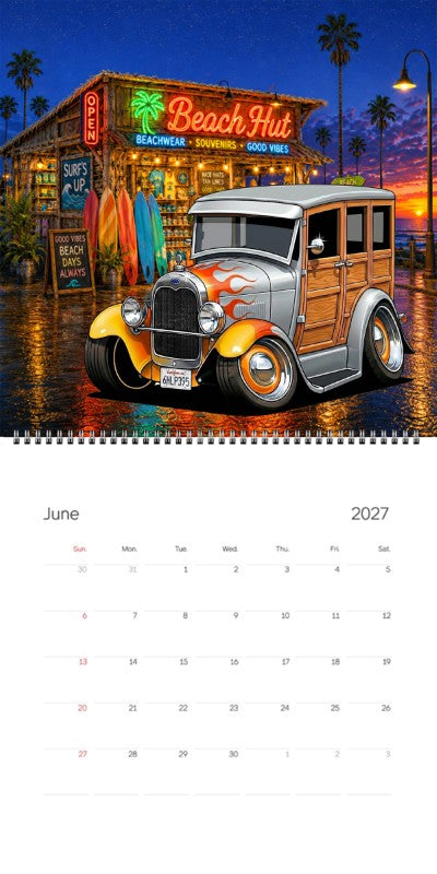 2027 Woodie Neon Calendar 6HLP395-CA