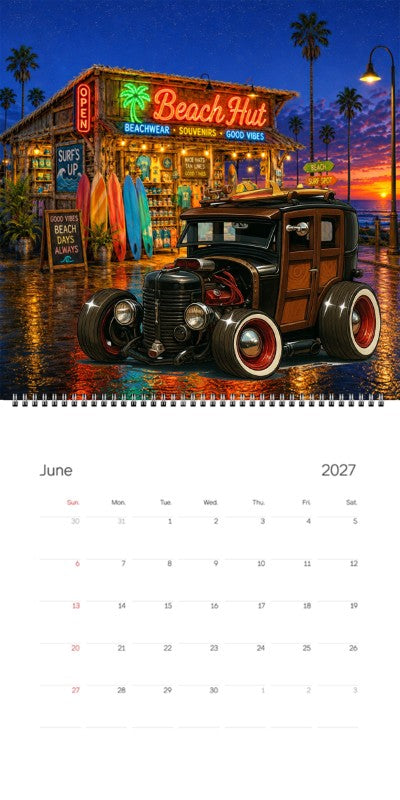 2027 Woodie Neon Calendar 6NNY186-CA