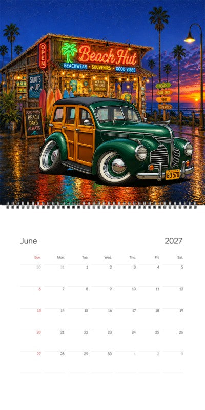 2027 Woodie Neon Calendar 6Q570-CA