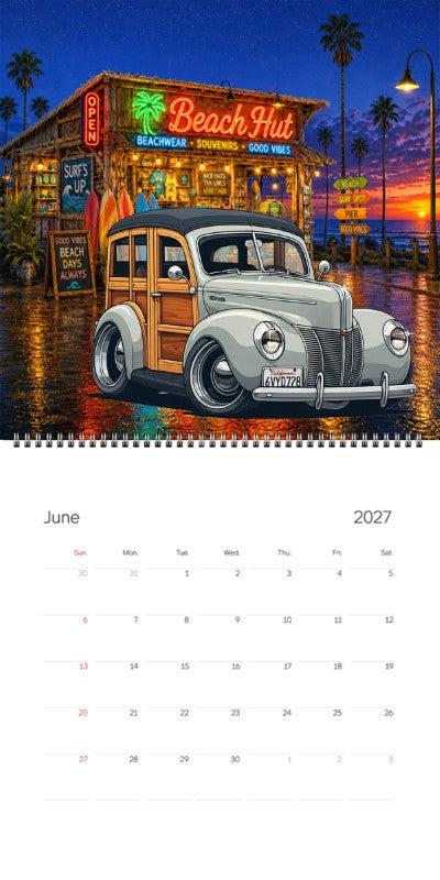 2027 Woodie Neon Calendar 6VYD728-CA