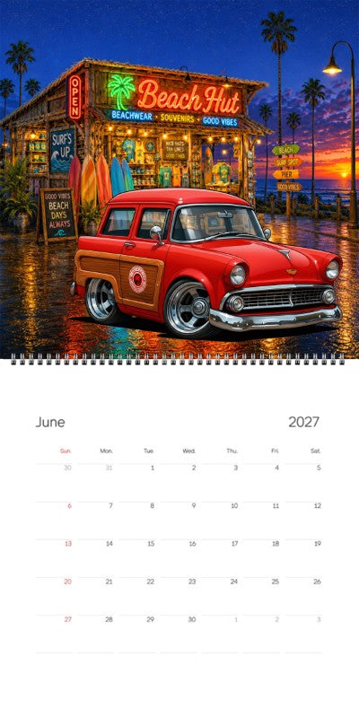 2027 Woodie Neon Calendar 7FAM111-CA