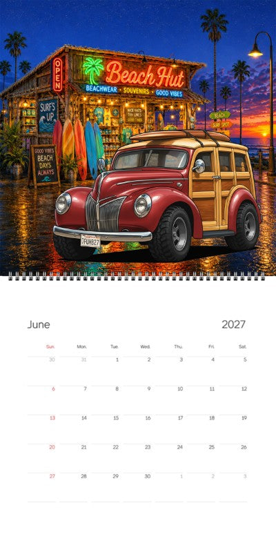 2027 Woodie Neon Calendar 7FUH827-CA