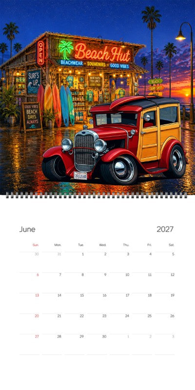 2027 Woodie Neon Calendar 7FUJ160-CA