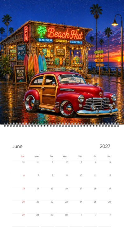 2027 Woodie Neon Calendar 7HIB186-CA