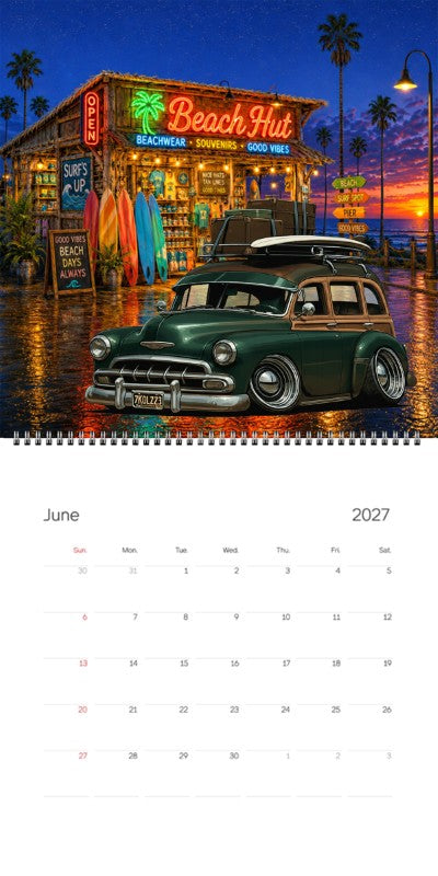 2027 Woodie Neon Calendar 7KOL223-CA