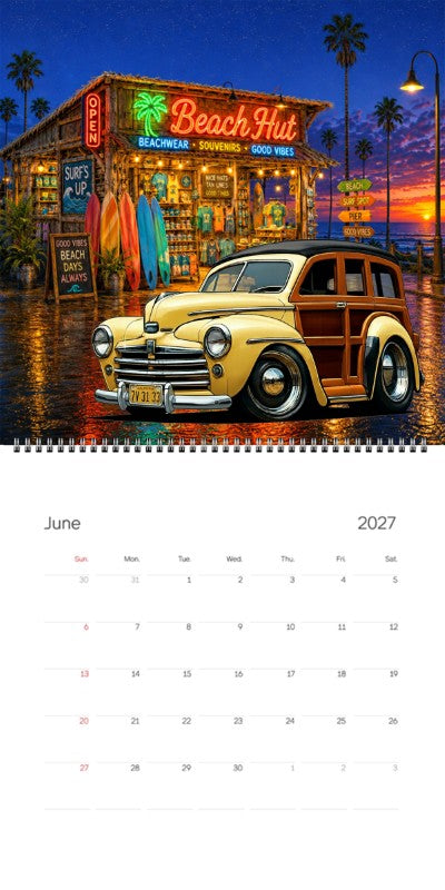 2027 Woodie Neon Calendar 7V3133-CA
