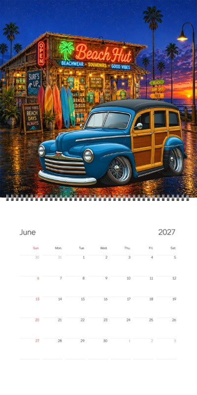 2027 Woodie Neon Calendar 888PKU-CA