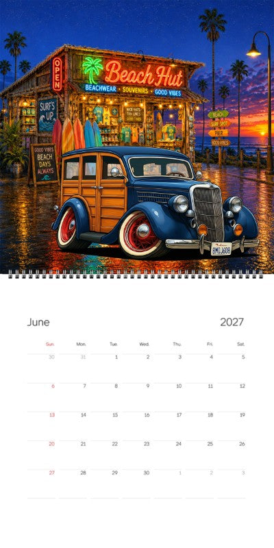 2027 Woodie Neon Calendar 8MQJ608-CA