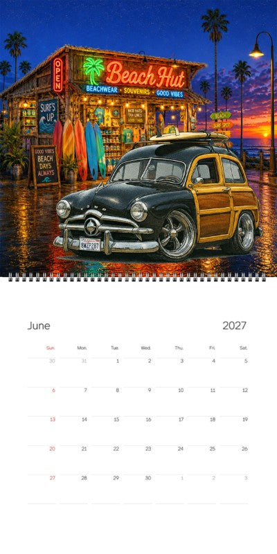 2027 Woodie Neon Calendar 8WZP287-CA