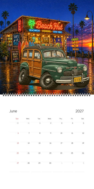2027 Woodie Neon Calendar 92S782-CA