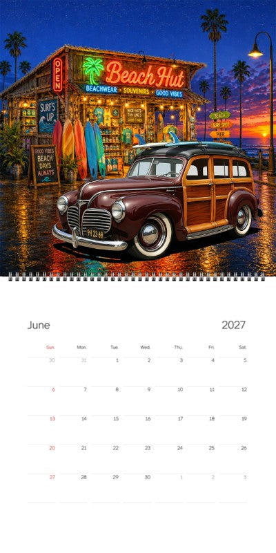 2027 Woodie Neon Calendar 9H2368-CA