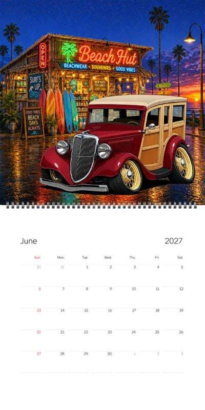 2027 Woodie Neon Calendar 9K791-CA