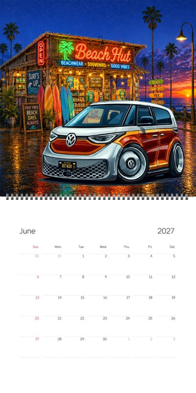 2027 Woodie Neon Calendar BUZWUDY-CA