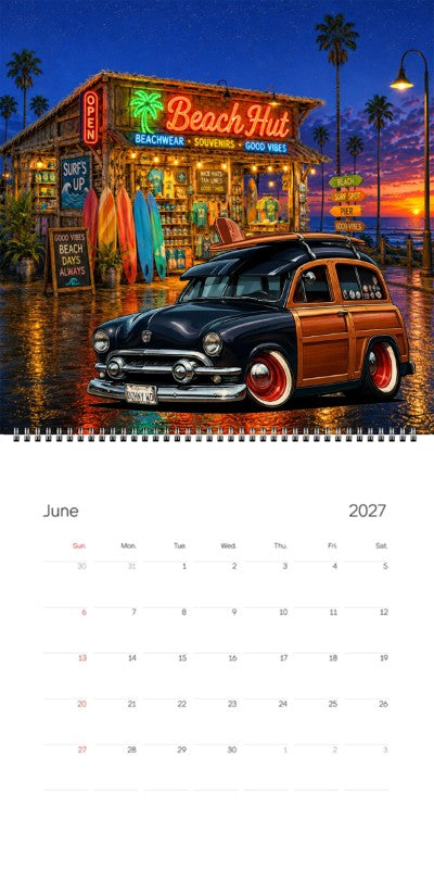 2027 Woodie Neon Calendar DOHNYWD-CA