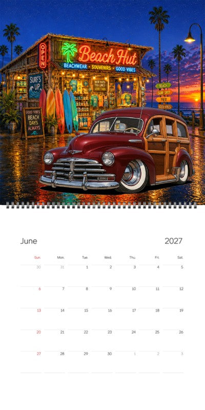 2027 Woodie Neon Calendar EASTBAY-CA