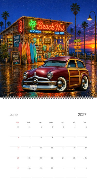 2027 Woodie Neon Calendar FYRWOD-CA