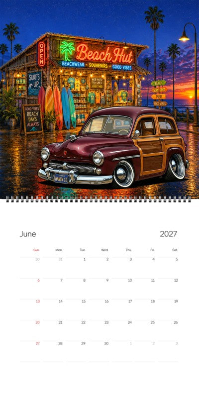 2027 Woodie Neon Calendar HANGN10-CA