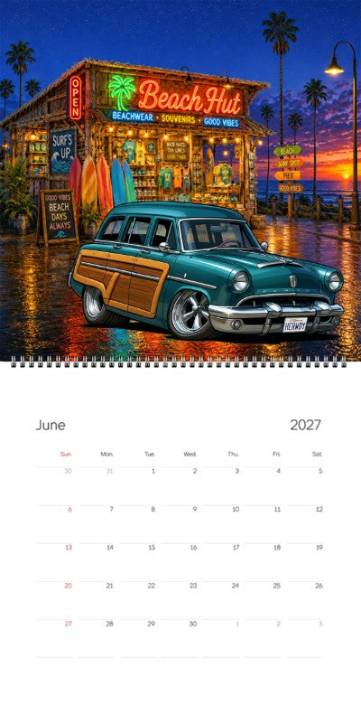 2027 Woodie Neon Calendar HERWDY-CA