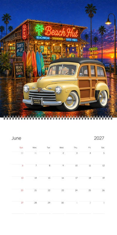 2027 Woodie Neon Calendar OLDIEBUTWOODIE-XX