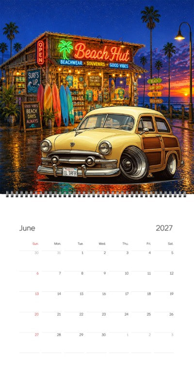 2027 Woodie Neon Calendar OLSRFR-CA