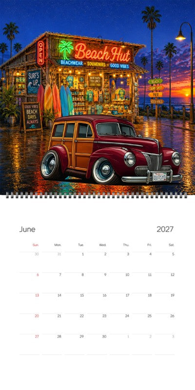 2027 Woodie Neon Calendar OUTSYD-CA