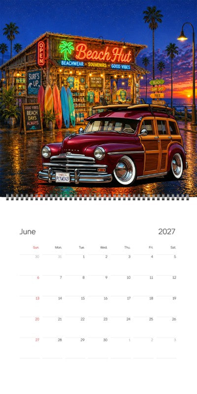 2027 Woodie Neon Calendar PLYWD49-CA