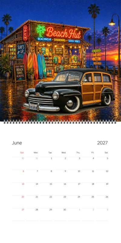 2027 Woodie Neon Calendar RUSURFN-CA