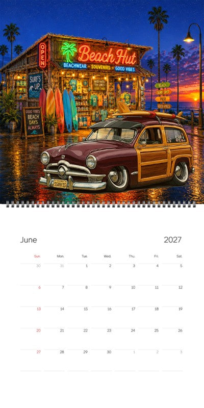 2027 Woodie Neon Calendar SSURFSS-CA