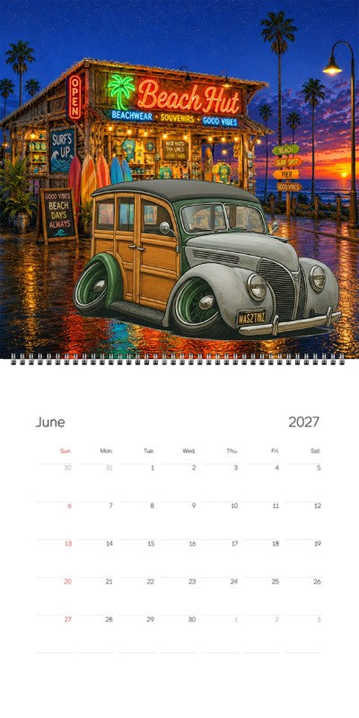 2027 Woodie Neon Calendar WAS27MI-CA
