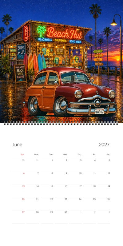2027 Woodie Neon Calendar WAVEQST-CA