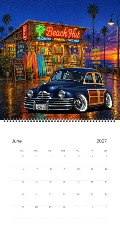 2027 Woodie Neon Calendar WODPKRD-CA