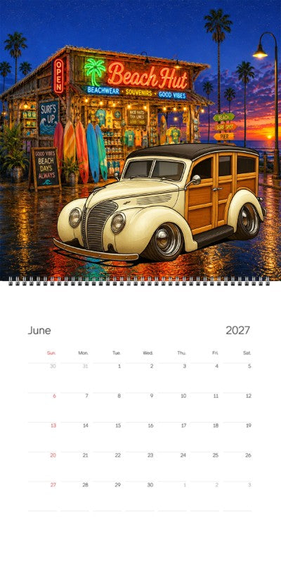 2027 Woodie Neon Calendar WOODROD-CA
