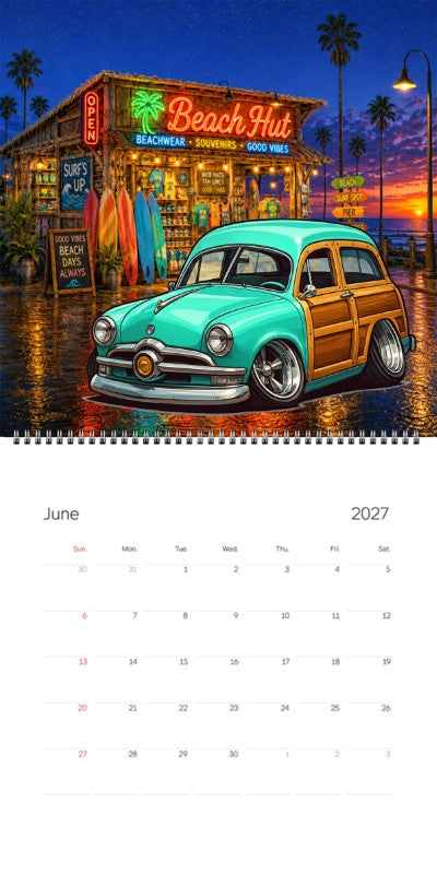 2027 Woodie Neon Calendar WOODSUV-CA