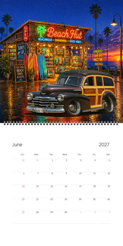 2027 Woodie Neon Calendar WOODYA-CA