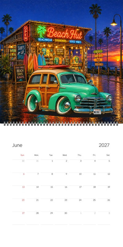 2027 Woodie Neon Calendar WUDHEE-CA
