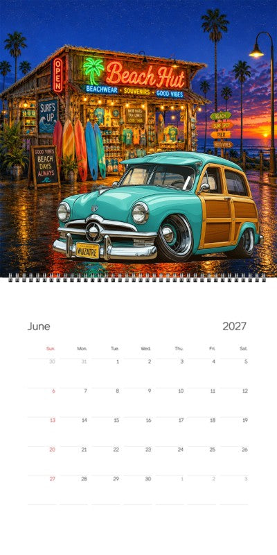 2027 Woodie Neon Calendar WUZATRE-CA