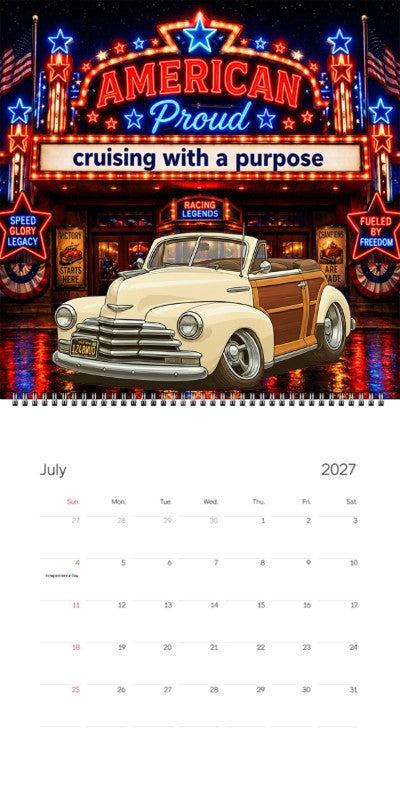 2027 Woodie Neon Calendar 1248WUD-CA