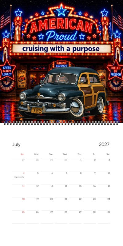 2027 Woodie Neon Calendar 18K525-CA